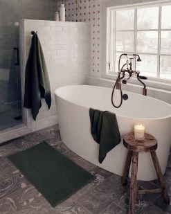 Olive 100% French Flax Linen Bath Mat 8 Olive 100% French Flax Linen Bath Mat -Bed Series Store olivebath