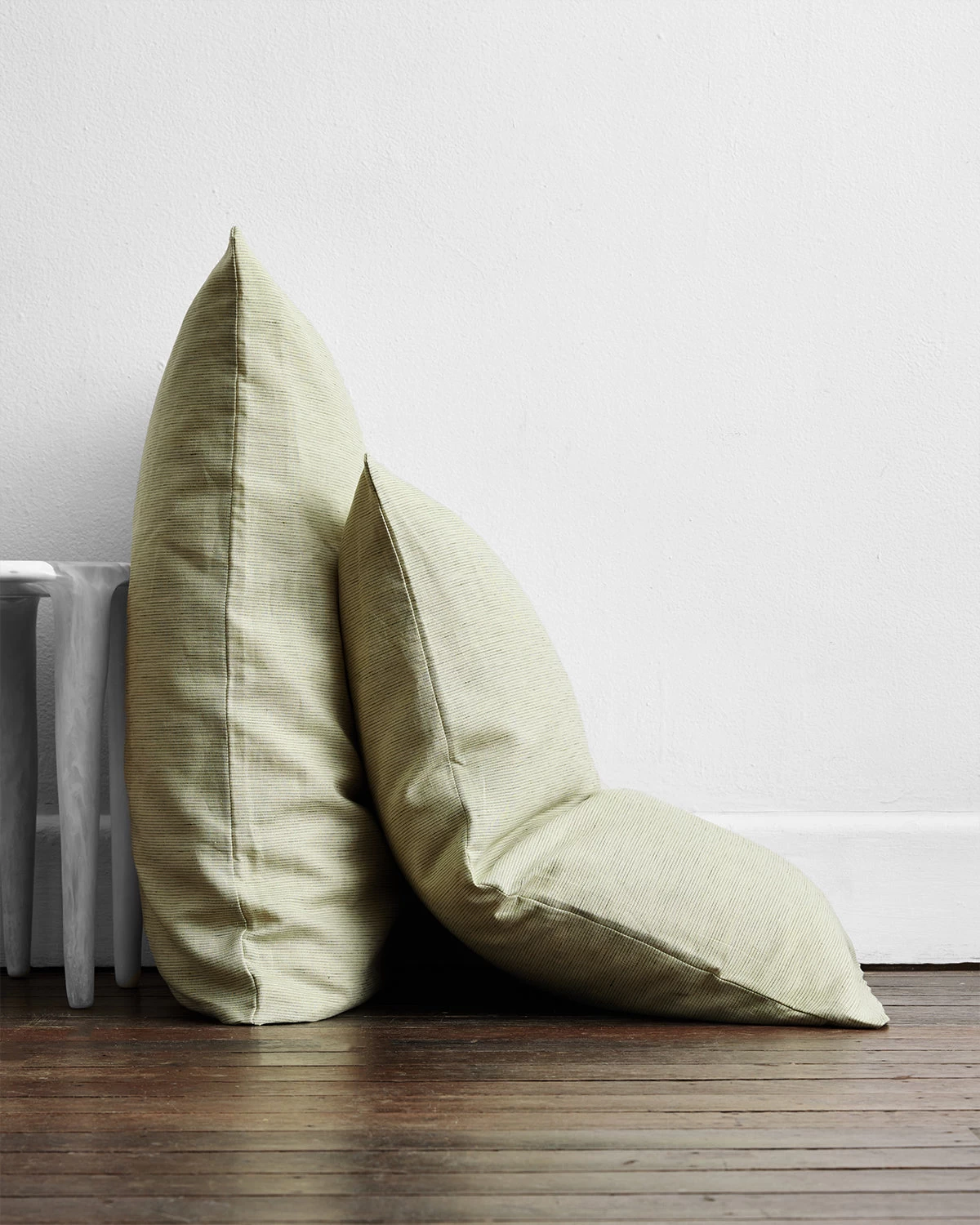 Sage & Olive Stripe 100% French Flax Linen Pillowcases (Set Of Two) 3 Sage & Olive Stripe 100% French Flax Linen Pillowcases (Set Of Two)