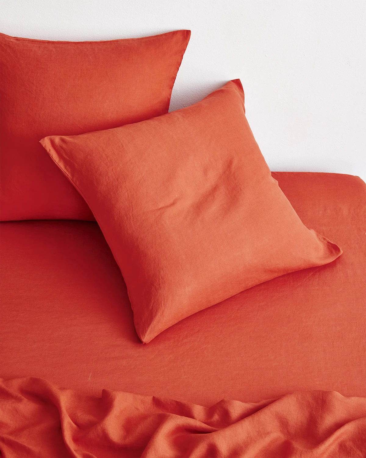 Paprika 100% French Flax Linen European Pillowcases (Set Of Two) 5 Paprika 100% French Flax Linen European Pillowcases (Set Of Two) - Image 3