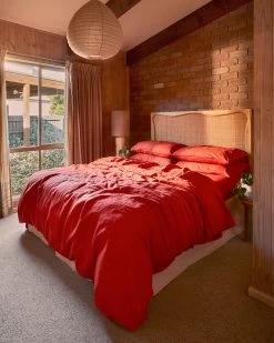 Paprika 100% French Flax Linen Bedding Set -Bed Series Store paprikabundle