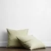 Sage & Olive Stripe 100% French Flax Linen European Pillowcases (Set Of Two) -Bed Series Store pe 1