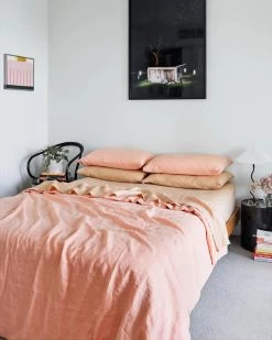 Peach 100% French Flax Linen Pillowcases (Set Of Two) 11 Peach 100% French Flax Linen Pillowcases (Set Of Two) -Bed Series Store peach 41af6562 fef7 46d0 93a6 d6ab3973eb73