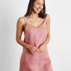 Pink Clay 100% French Flax Linen Slip -Bed Series Store pink 03
