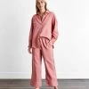 Pink Clay 100% French Flax Linen Pants -Bed Series Store pink 06