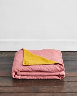 Pink Clay & Turmeric Two-Tone Quilt 12 Pink Clay & Turmeric Two-Tone Quilt -Bed Series Store pink 1