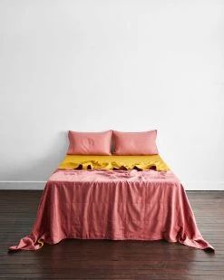 Pink Clay & Turmeric Two-Tone Quilt 13 Pink Clay & Turmeric Two-Tone Quilt -Bed Series Store pink 2