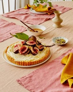 Pink Clay 100% French Flax Linen Placemats (Set Of Four) 13 Pink Clay 100% French Flax Linen Placemats (Set Of Four) -Bed Series Store pink