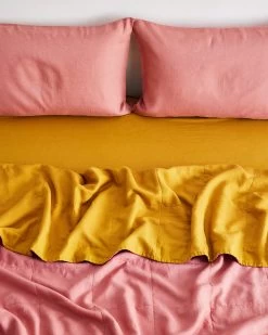 Pink Clay & Turmeric Two-Tone Quilt 15 Pink Clay & Turmeric Two-Tone Quilt -Bed Series Store pink 4