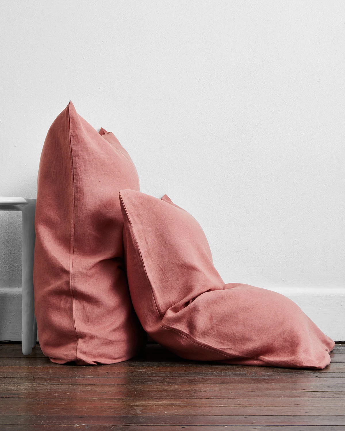 Pink Clay 100% French Flax Linen Pillowcases (Set Of Two) 3 Pink Clay 100% French Flax Linen Pillowcases (Set Of Two)