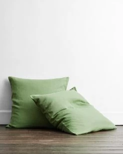 Pistachio 100% French Flax Linen European Pillowcases (Set Of Two)