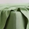 Pistachio 100% French Flax Linen Fitted Sheet -Bed Series Store pistachio 05