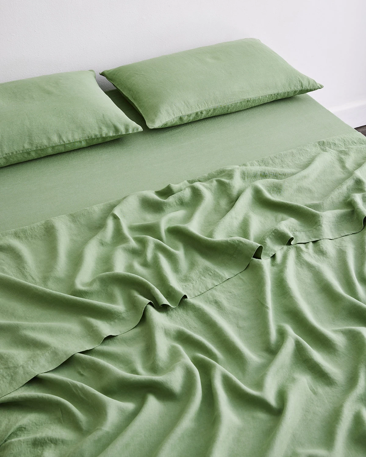 Pistachio 100% French Flax Linen Flat Sheet 4 Pistachio 100% French Flax Linen Flat Sheet - Image 2