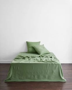 Pistachio 100% French Flax Linen European Pillowcases (Set Of Two) -Bed Series Store pistachio 19