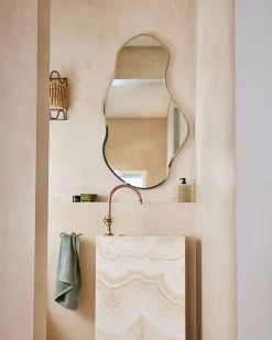 Pistachio & Mineral Check 100% French Flax Linen Terry Hand And Face Towel