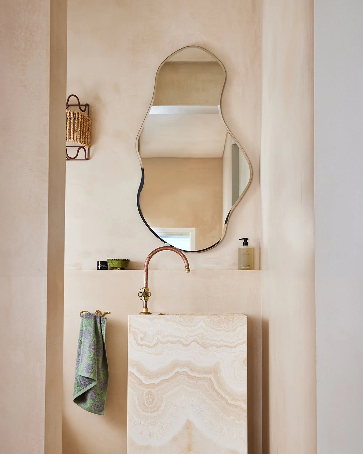 Pistachio & Mineral Check 100% French Flax Linen Terry Hand And Face Towel 3 Pistachio & Mineral Check 100% French Flax Linen Terry Hand And Face Towel