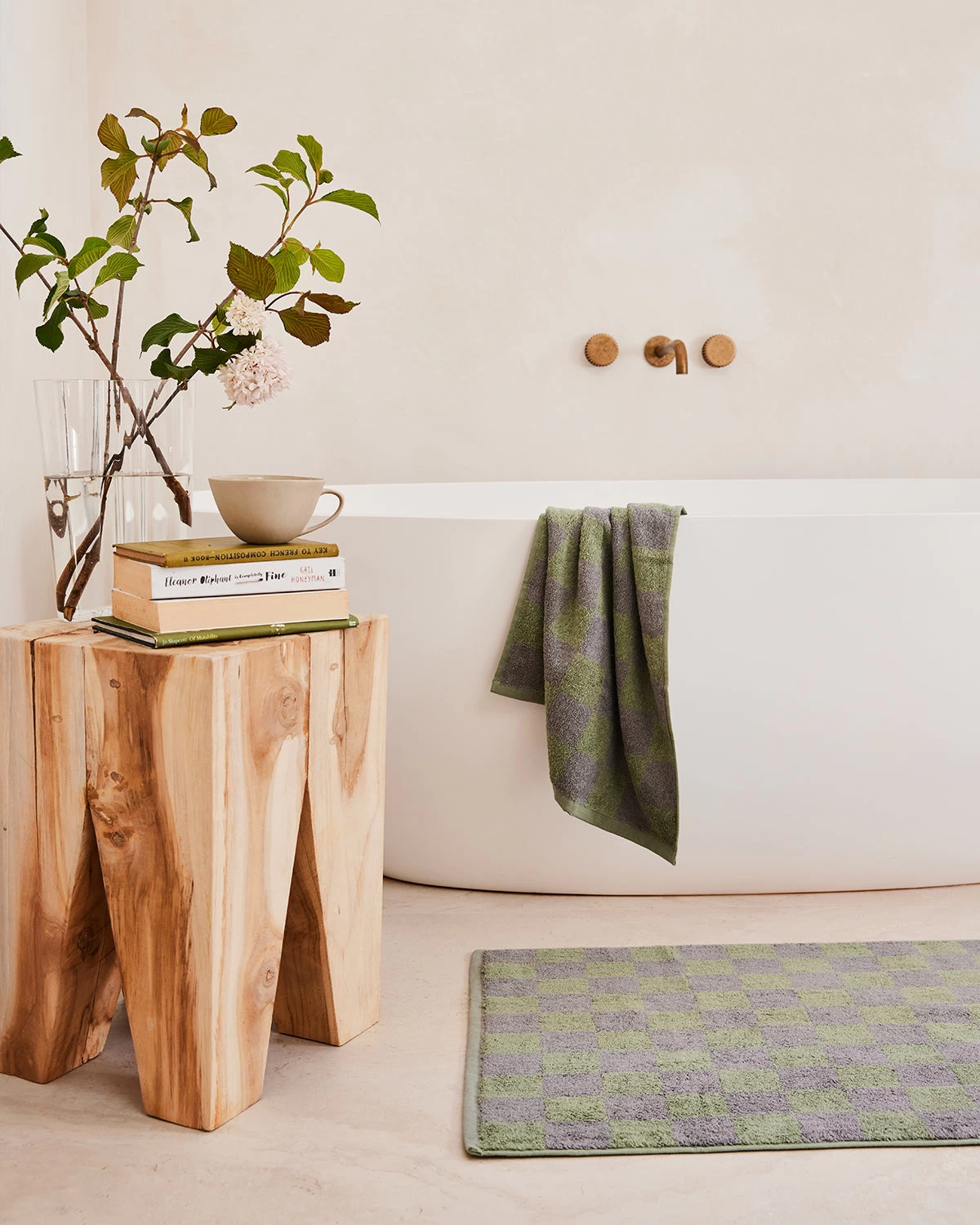 Pistachio & Mineral Check 100% French Flax Linen Terry Hand And Face Towel 5 Pistachio & Mineral Check 100% French Flax Linen Terry Hand And Face Towel - Image 3