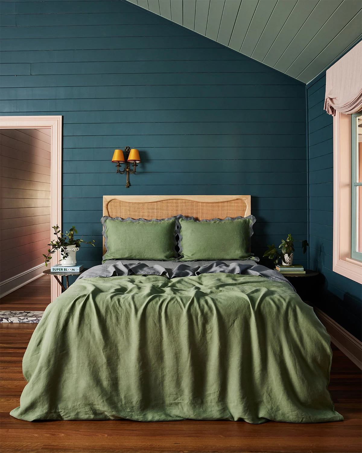 Pistachio & Mineral 100% French Flax Linen Scalloped Pillowcases (Set Of Two) 7 Pistachio & Mineral 100% French Flax Linen Scalloped Pillowcases (Set Of Two) - Image 5