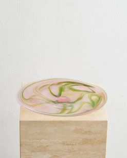 Upstate Handblown Platter In Watermelon