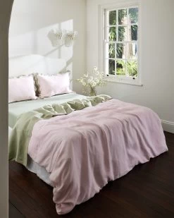 Rosewater & Sage 100% French Flax Linen Scalloped Pillowcases (Set Of Two) -Bed Series Store rosesage5