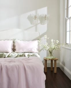 Rosewater & Sage 100% French Flax Linen Scalloped Pillowcases (Set Of Two) -Bed Series Store rosesage6