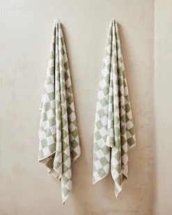 Rosewater & Sage Check 100% French Flax Linen Terry Bath Towel 7 Rosewater & Sage Check 100% French Flax Linen Terry Bath Towel -Bed Series Store rosewater sage 1