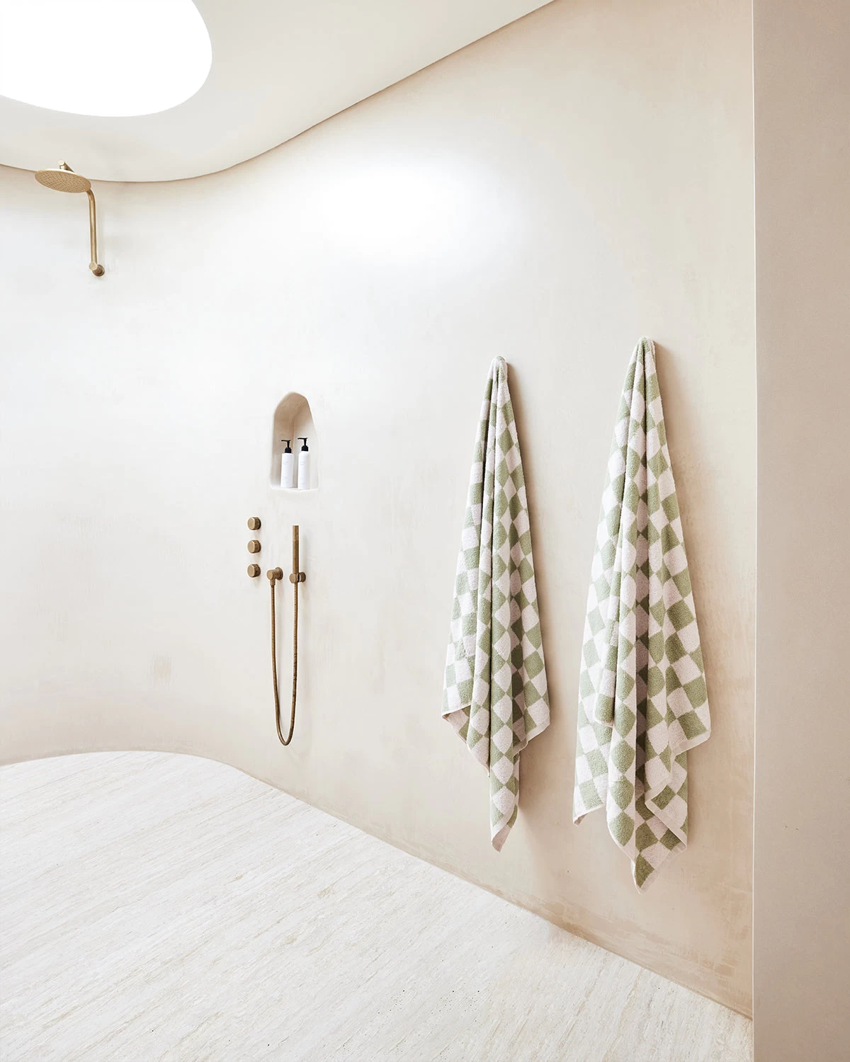 Rosewater & Sage Check 100% French Flax Linen Terry Bath Towel 3 Rosewater & Sage Check 100% French Flax Linen Terry Bath Towel