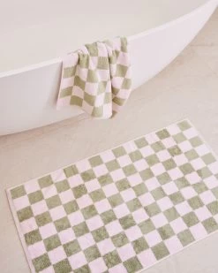 Rosewater & Sage Check 100% French Flax Linen Terry Bath Mat 7 Rosewater & Sage Check 100% French Flax Linen Terry Bath Mat -Bed Series Store rosewater sage 2 1f433a05 76b4 4831 be96 ca36c89ecfb3