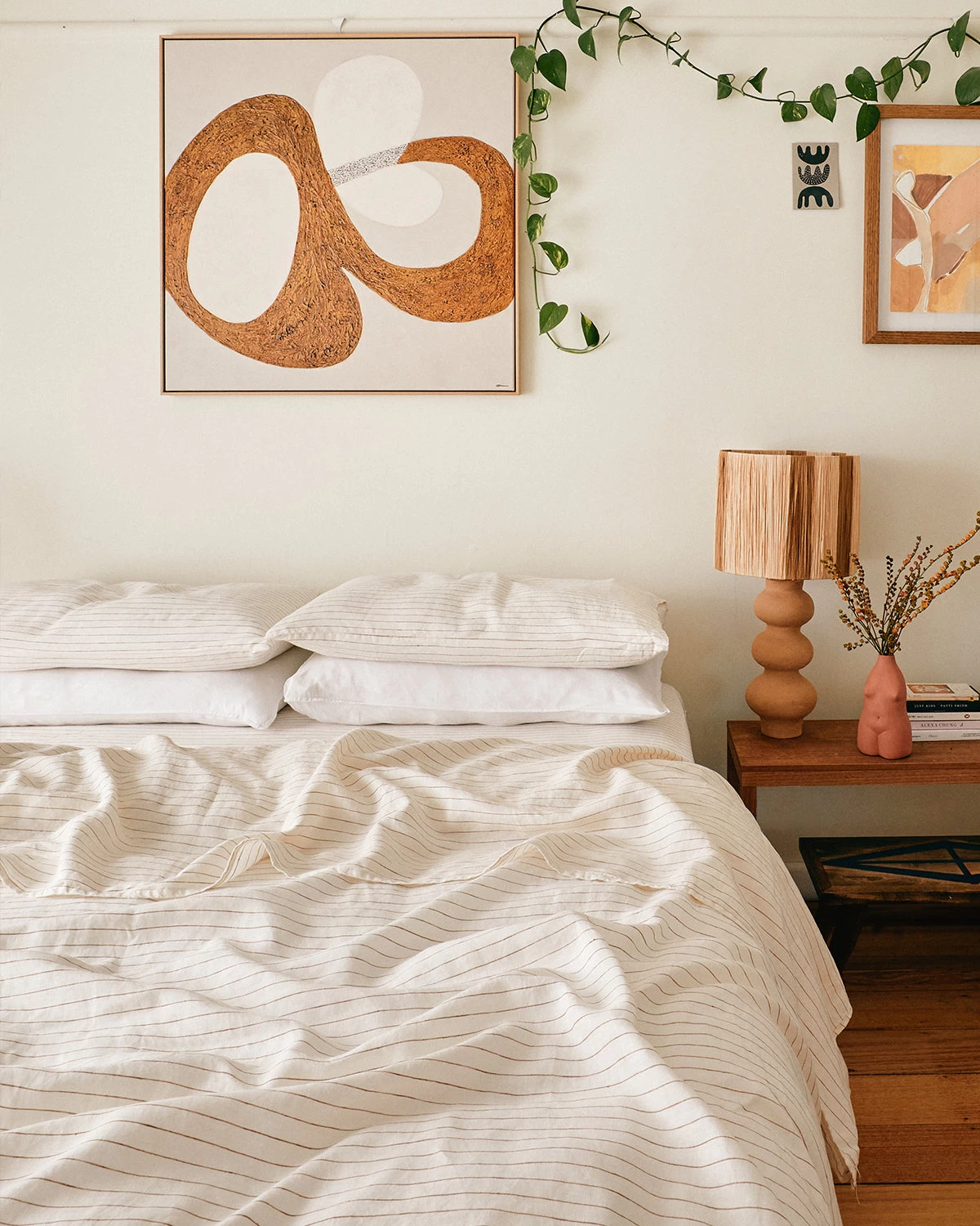 Rust Stripe 100% French Flax Linen Duvet Cover 6 Rust Stripe 100% French Flax Linen Duvet Cover - Image 4