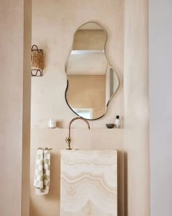 Rosewater & Sage Check 100% French Flax Linen Terry Hand And Face Towel