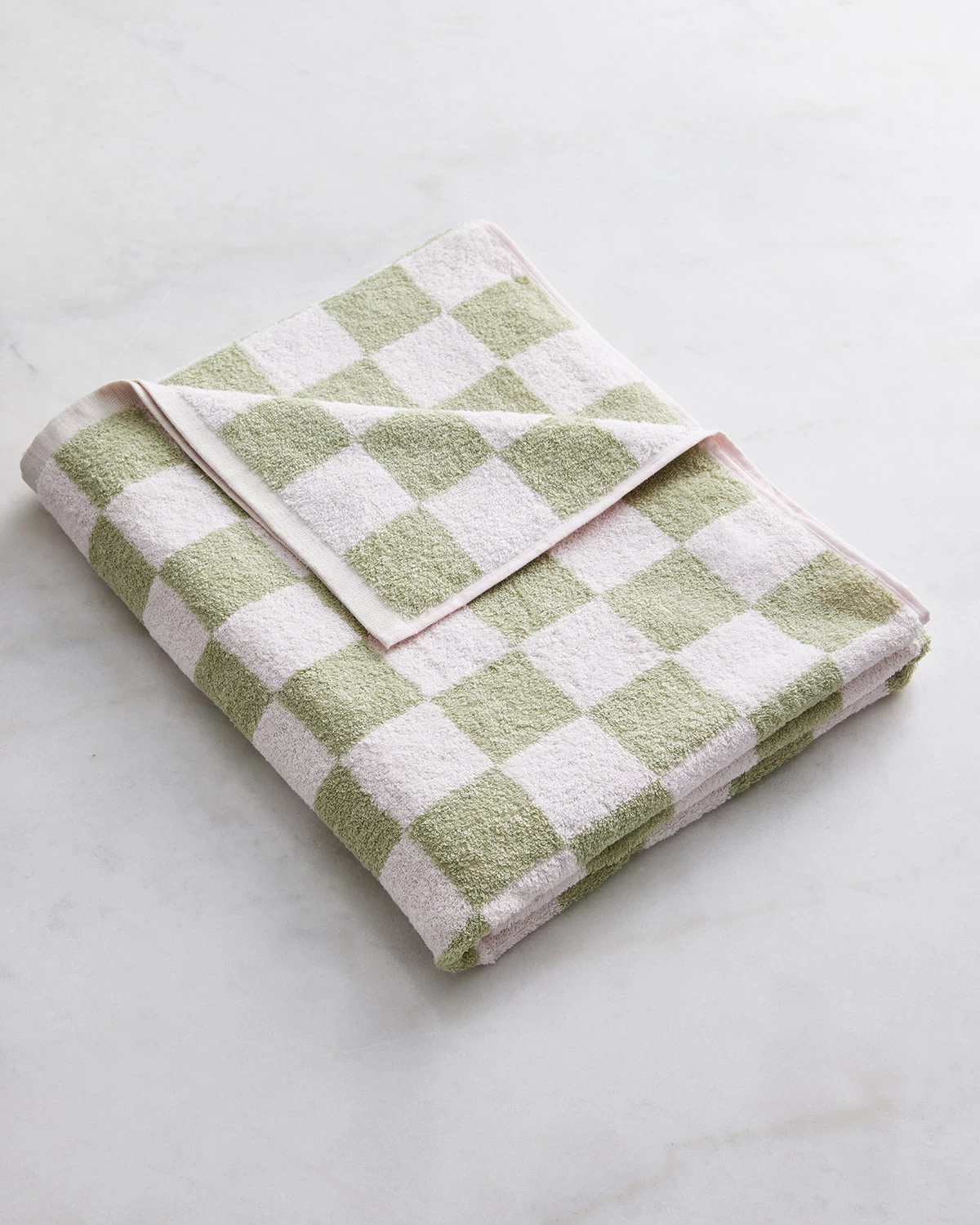 Rosewater & Sage Check 100% French Flax Linen Terry Bath Towel 4 Rosewater & Sage Check 100% French Flax Linen Terry Bath Towel - Image 2