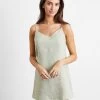 Sage 100% French Flax Linen Slip 2 Sage 100% French Flax Linen Slip -Bed Series Store sage slip 02