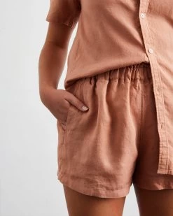 Hazelnut 100% French Flax Linen Shorts -Bed Series Store shorts 03 b7686ea1 db90 42a6 b1fd 0fec1339897d