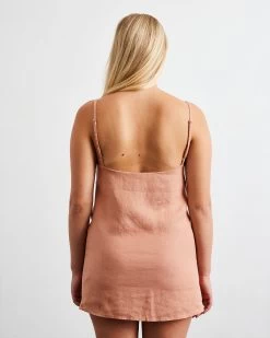 Hazelnut 100% French Flax Linen Slip -Bed Series Store slip 03