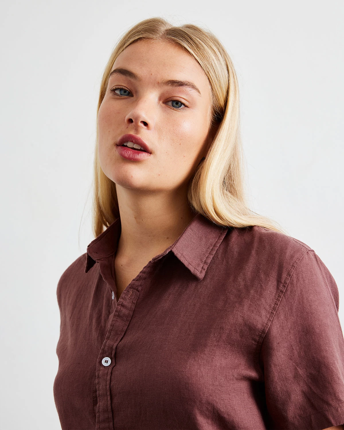 Cacao 100% French Flax Linen Short Sleeve Shirt 4 Cacao 100% French Flax Linen Short Sleeve Shirt - Image 2