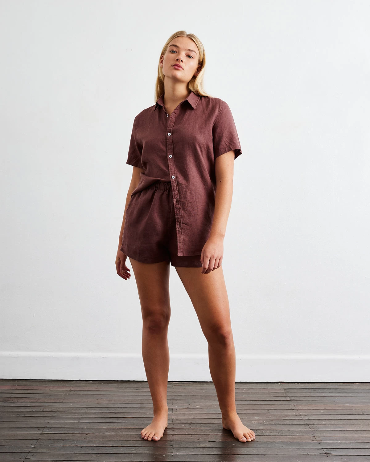 Cacao 100% French Flax Linen Short Sleeve Shirt 5 Cacao 100% French Flax Linen Short Sleeve Shirt - Image 3