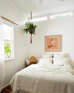 Stripe 100% French Flax Linen Duvet Cover -Bed Series Store stripe beddingset 02