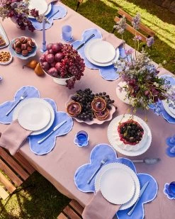 Lavender 100% French Flax Linen Tablecloth -Bed Series Store table 09 1