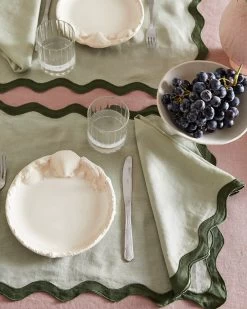 Sage & Olive 100% French Flax Linen Scalloped Placemats (Set Of Four) -Bed Series Store table 3 87f18538 6000 4694 962a b74ccab4b632