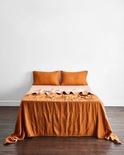 Terracotta & Rust Two-Tone Quilt -Bed Series Store terra 3