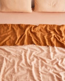 Terracotta & Rust Two-Tone Quilt -Bed Series Store terra 4