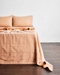 Terracotta & Rust Two-Tone Quilt -Bed Series Store terra 5