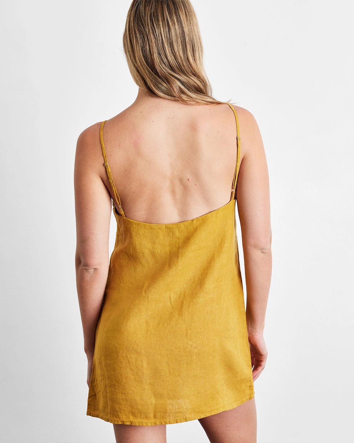 Turmeric 100% French Flax Linen Slip 5 Turmeric 100% French Flax Linen Slip - Image 3