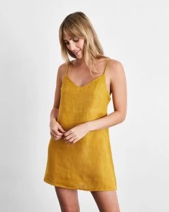 Turmeric 100% French Flax Linen Slip