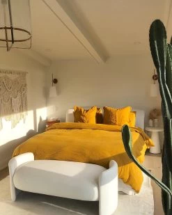 Turmeric 100% French Flax Linen Bedding Set 14 Turmeric 100% French Flax Linen Bedding Set -Bed Series Store turmeric audrey