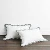 White & Mineral 100% French Flax Linen Scalloped Pillowcases (Set Of Two)