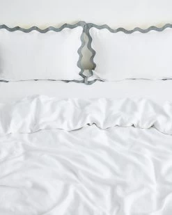 White & Mineral 100% French Flax Linen Scalloped Pillowcases (Set Of Two) 11 White & Mineral 100% French Flax Linen Scalloped Pillowcases (Set Of Two) -Bed Series Store whtmin3