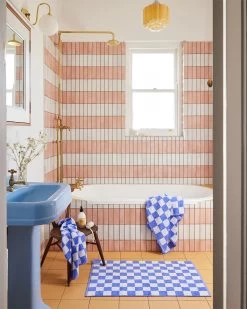 Wildflower & White Check 100% French Flax Linen Terry Hand And Face Towel -Bed Series Store wildflower check 169f6c85 b85b 435d 80c9 d9ef4142d251